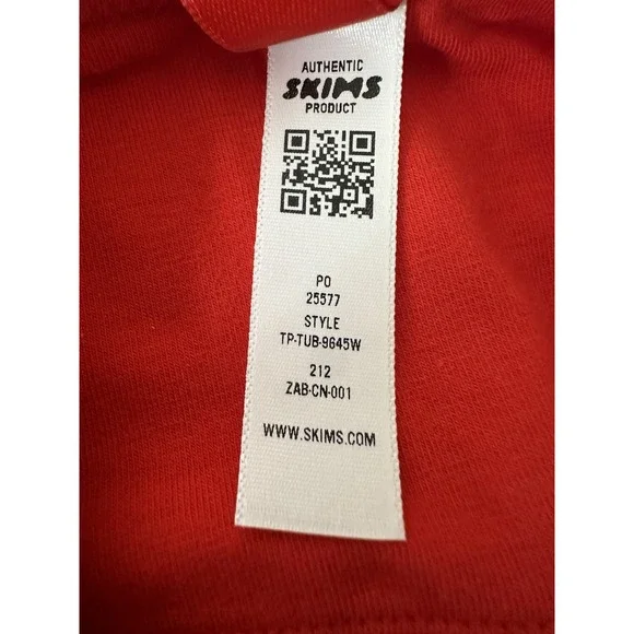 New Skims Cotton Jersey Tube Top Women's XS Ruby Stretch Strapless Comfy - Picture 5 of 10